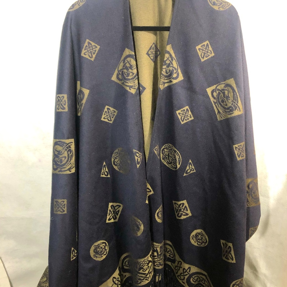 James Peter James Poncho Shawl One Size S M L XL 100% Wool